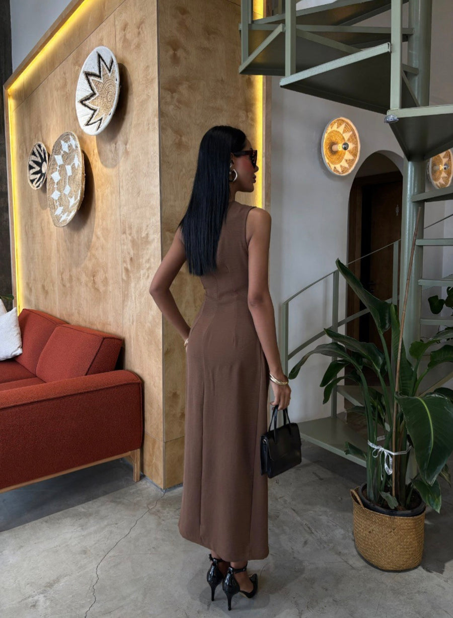 Elise dress dark brown