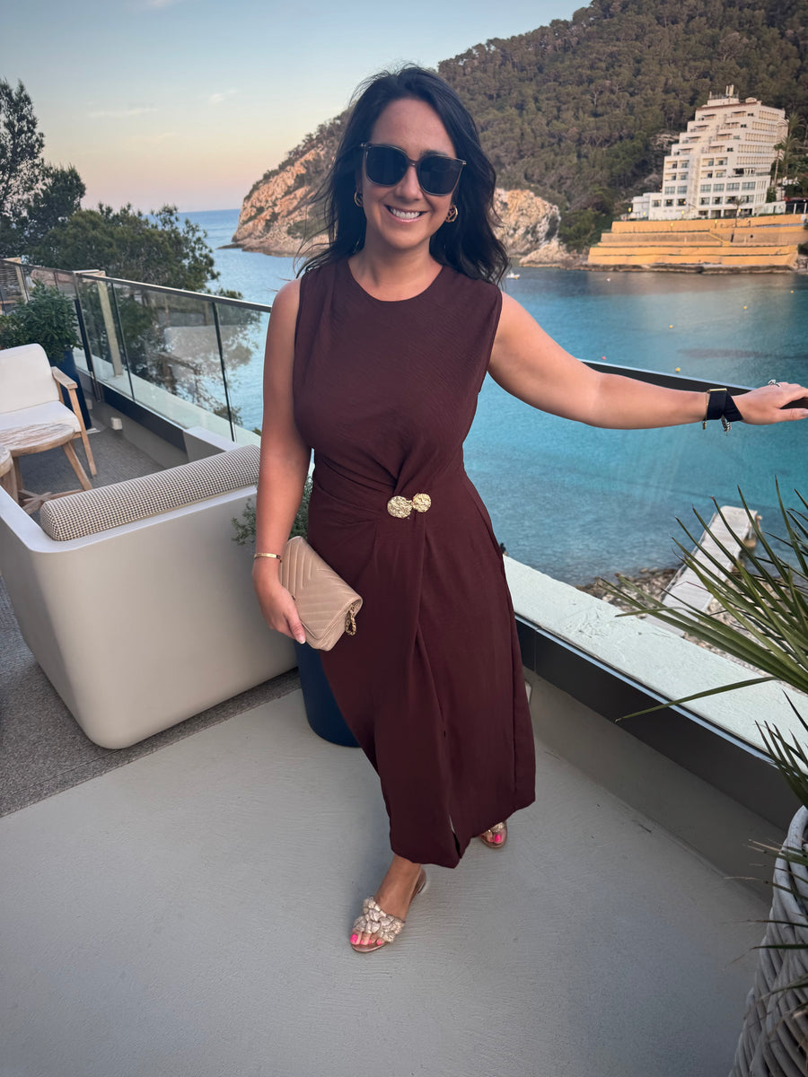 Elise dress dark brown