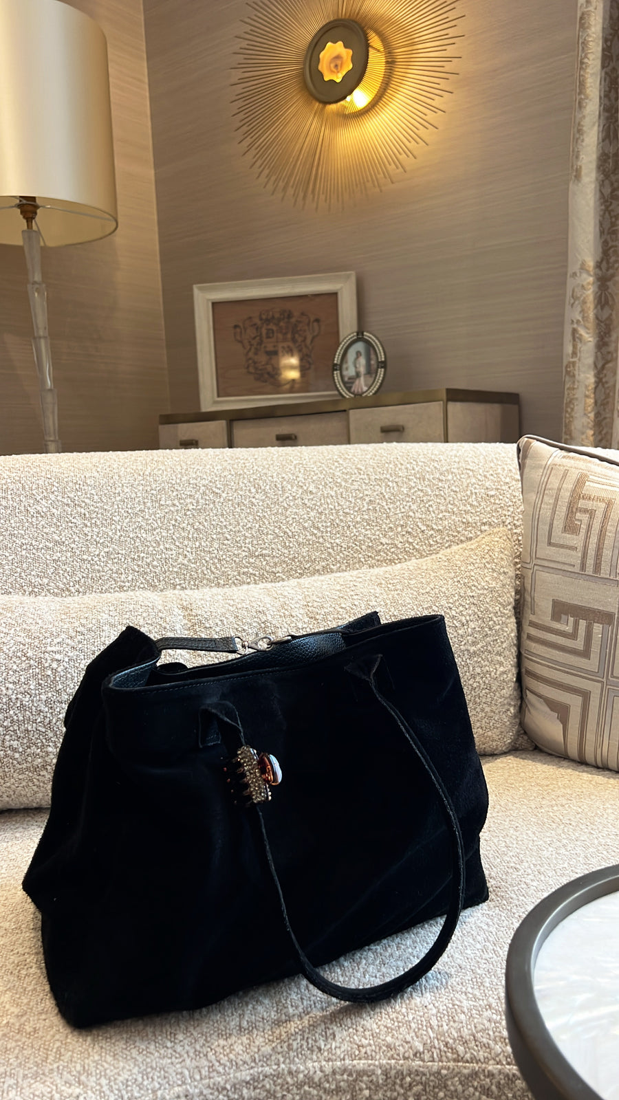 Annelise suede tote bag